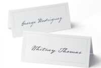 White Pearl Border Printable Place Cards with Imprintable Place Cards Template