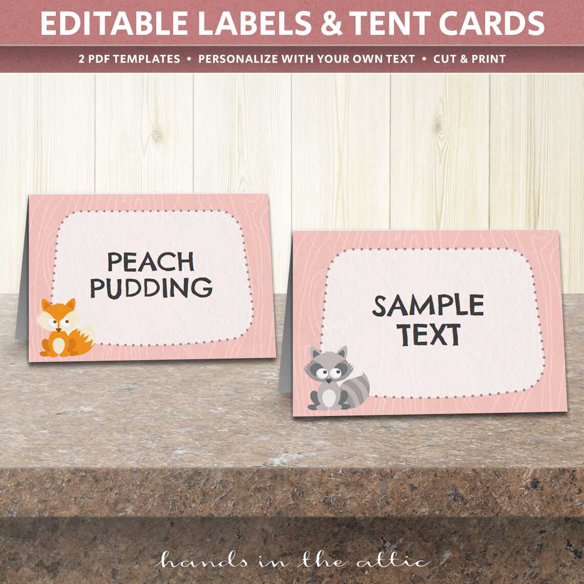 Woodland Animals Table Tent Cards Template Pertaining To Free Printable Tent Card Template