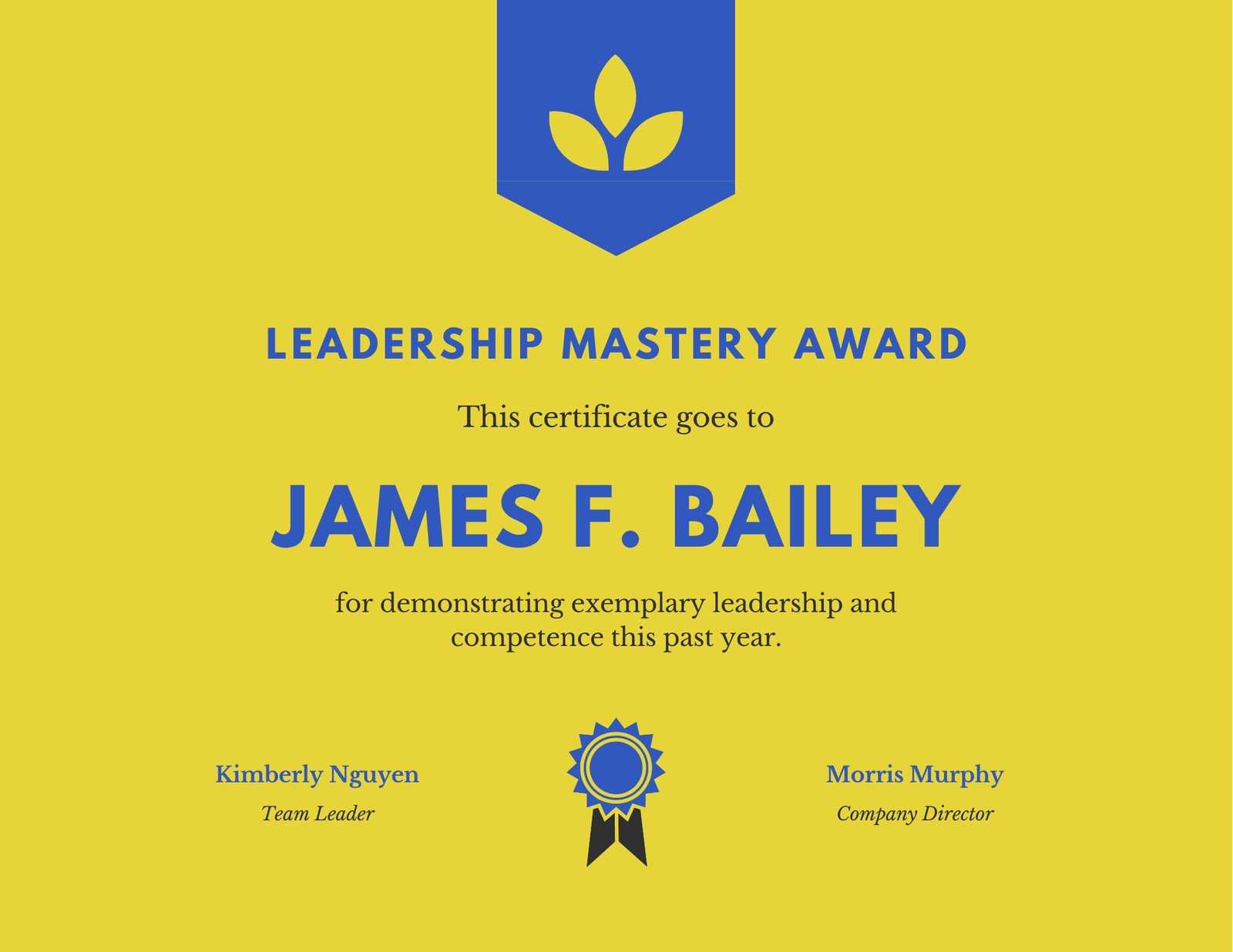 Yellow Leadership Award Certificate – Templatescanva Intended For Leadership Award Certificate Template