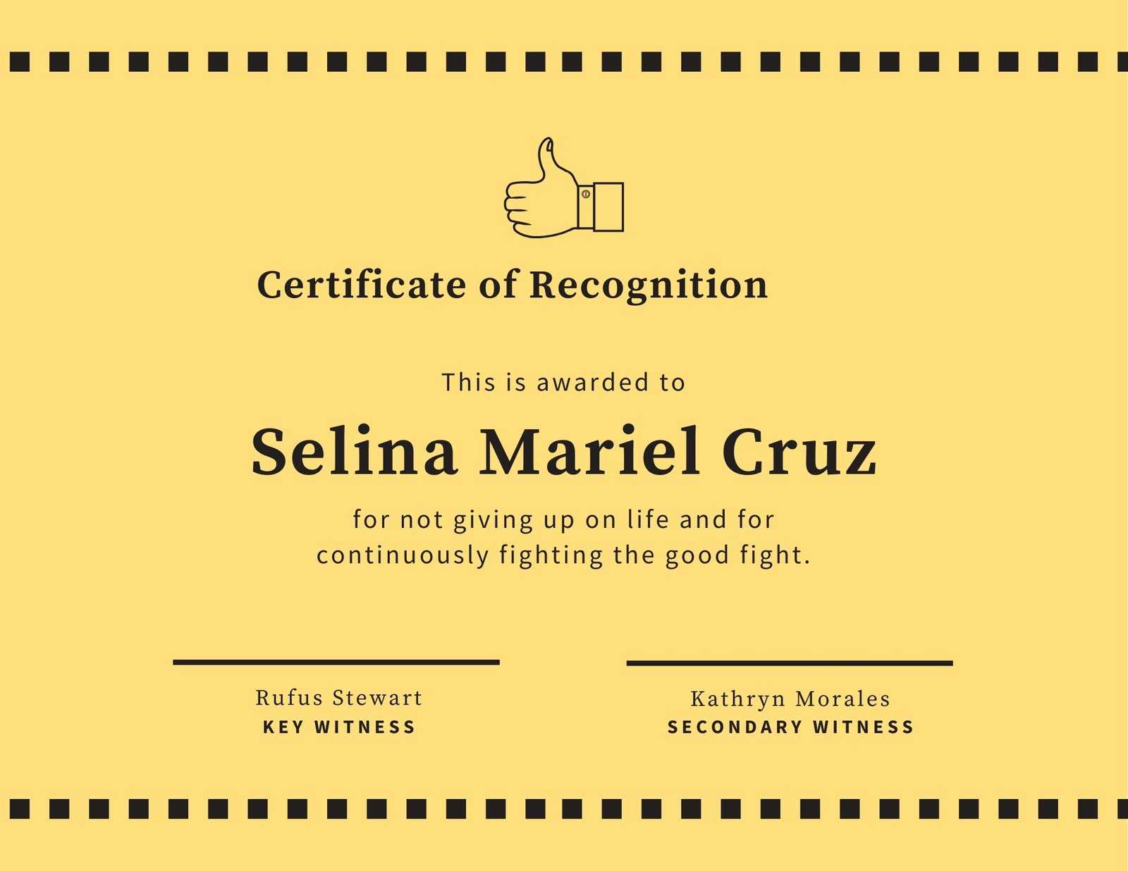 Yellow Thumbs Up Funny Certificate – Templatescanva For Funny Certificate Templates