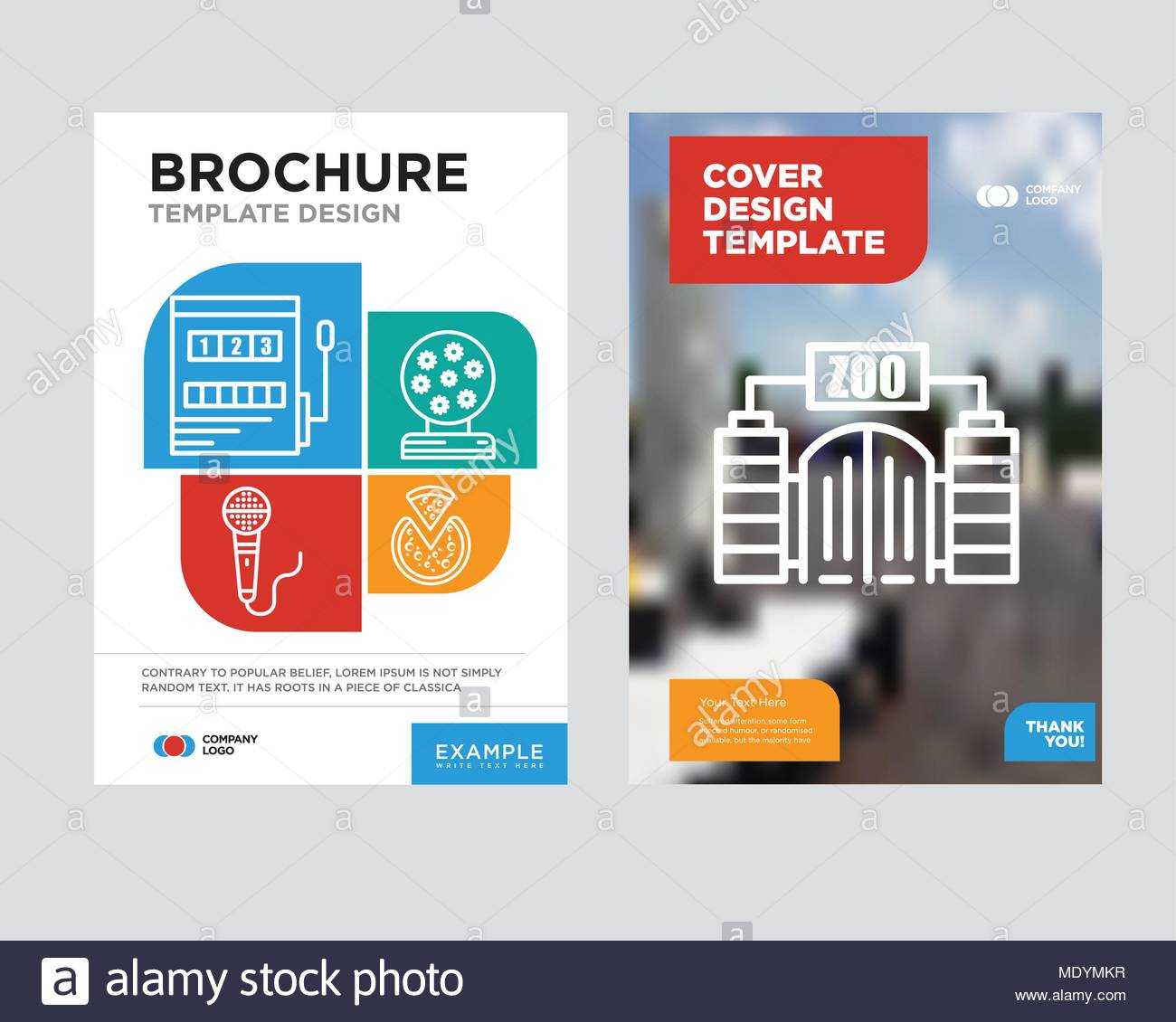 Zoo Brochure Flyer Design Template With Abstract Photo With Regard To Zoo Brochure Template