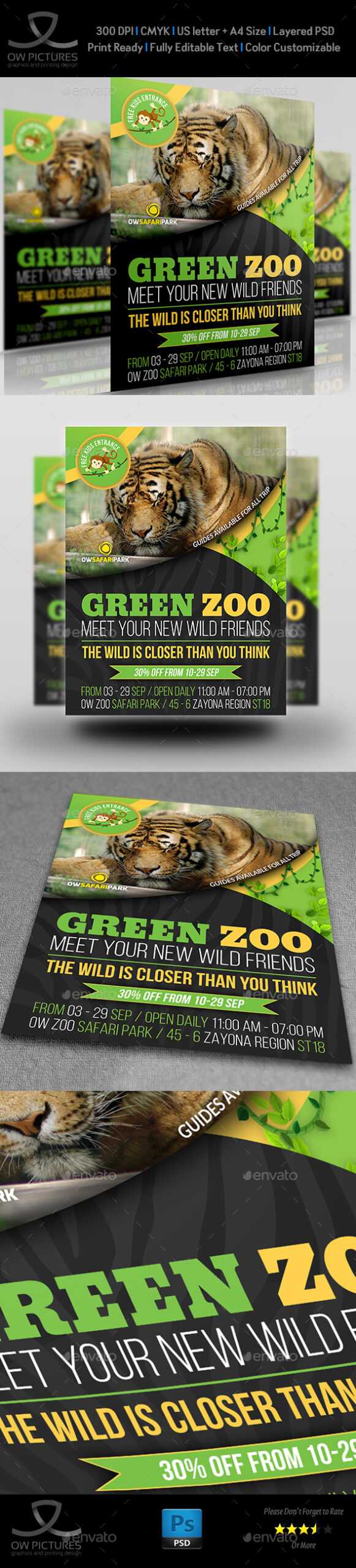 Zoo Flyer Graphics, Designs & Templates From Graphicriver Throughout Zoo Brochure Template